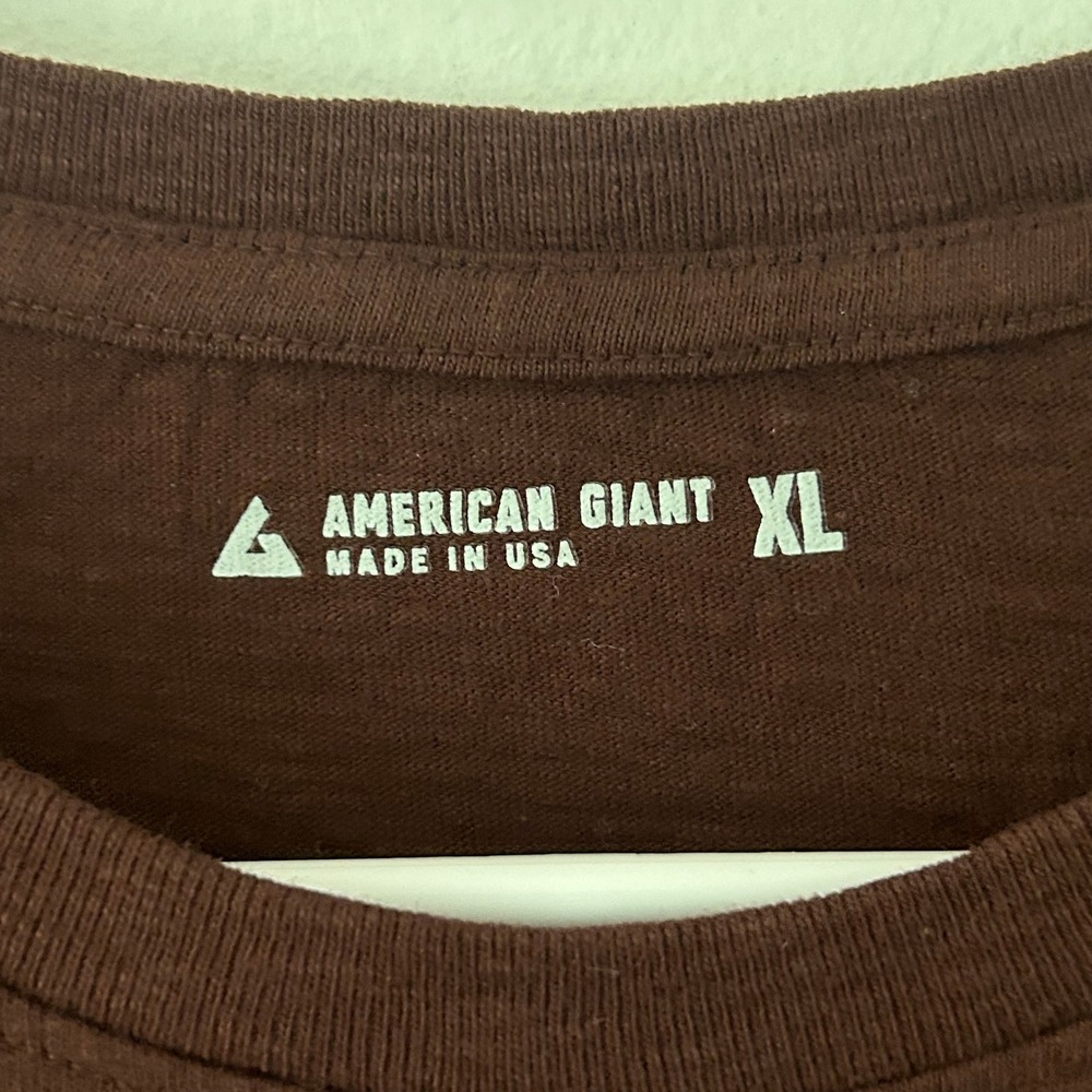 American Giant Men's Long Sleeve Slub Crewneck Tee T-Shirt XL Brown NWOT - Picture 4 of 5